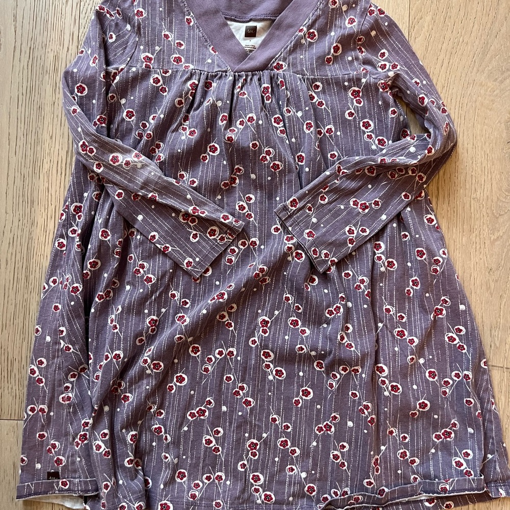 Tea Collection Bundle of SEVEN Girls Long Sleeve Dresses - Purple, Grey - Picture 7 of 9
